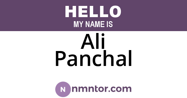 Ali Panchal