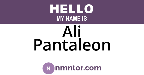 Ali Pantaleon