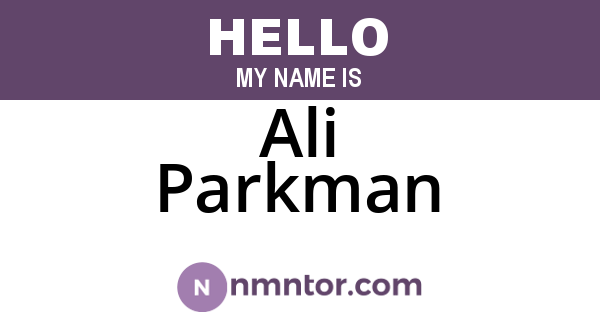 Ali Parkman