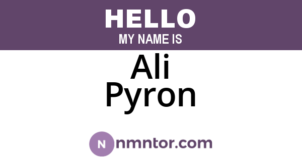 Ali Pyron