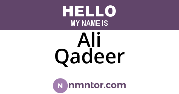 Ali Qadeer
