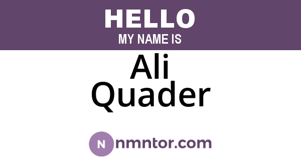 Ali Quader