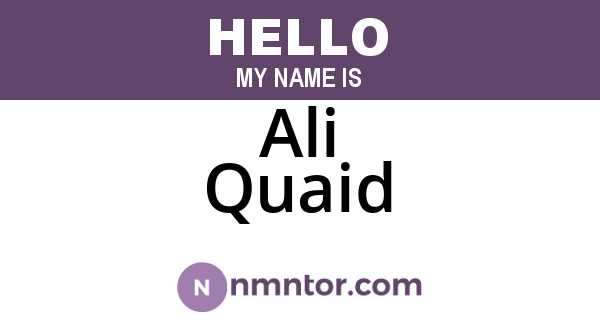 Ali Quaid