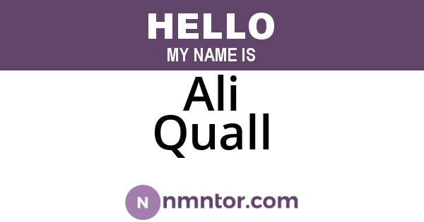 Ali Quall
