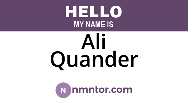 Ali Quander