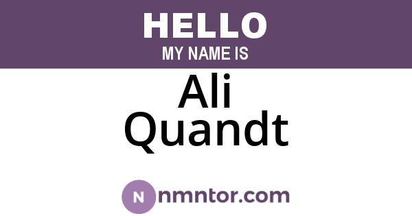 Ali Quandt