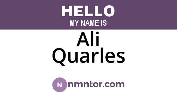 Ali Quarles
