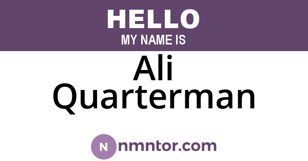 Ali Quarterman