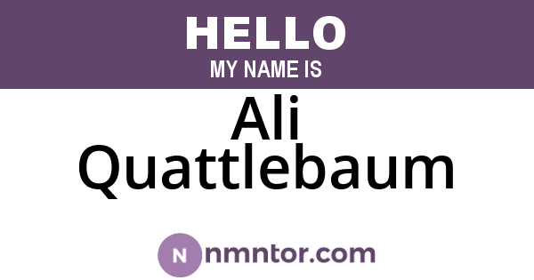 Ali Quattlebaum