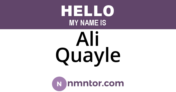 Ali Quayle