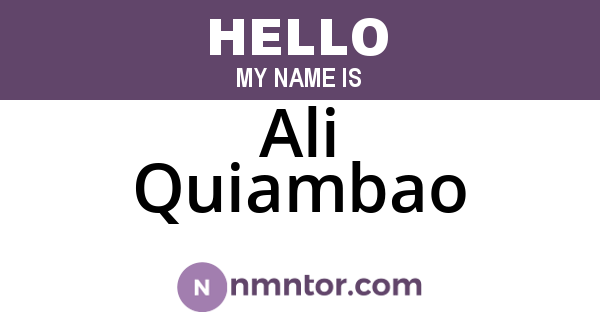 Ali Quiambao