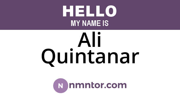 Ali Quintanar