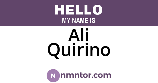 Ali Quirino