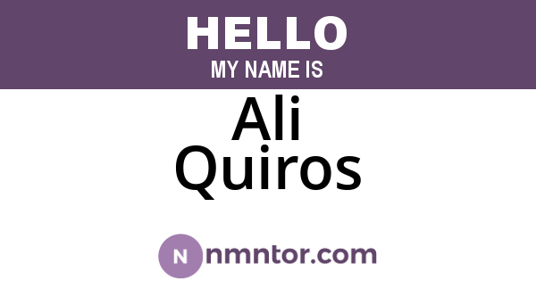 Ali Quiros