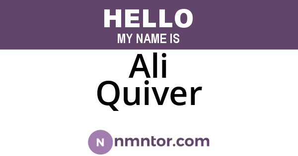 Ali Quiver