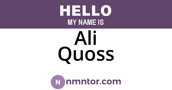 Ali Quoss