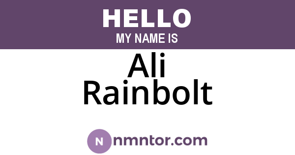 Ali Rainbolt