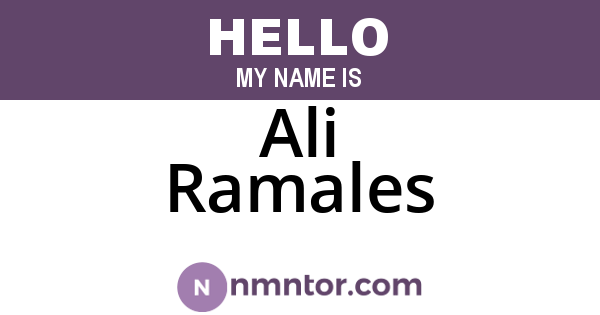 Ali Ramales