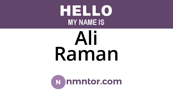 Ali Raman