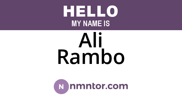 Ali Rambo