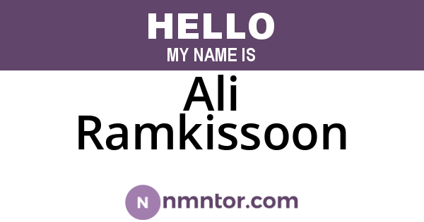 Ali Ramkissoon