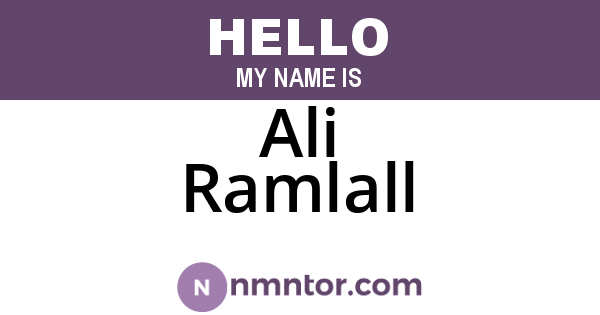 Ali Ramlall