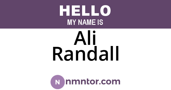 Ali Randall