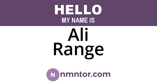 Ali Range