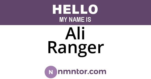 Ali Ranger