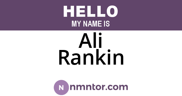 Ali Rankin