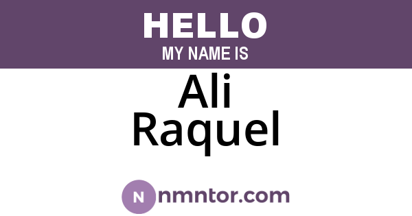 Ali Raquel