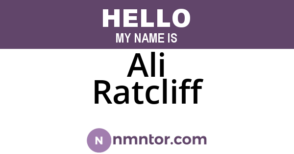 Ali Ratcliff