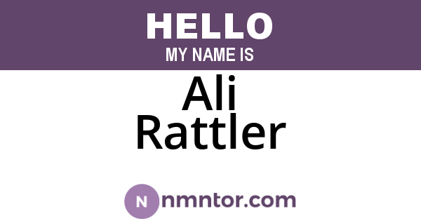 Ali Rattler