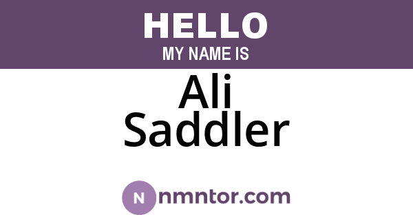 Ali Saddler
