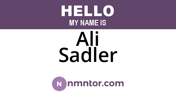 Ali Sadler