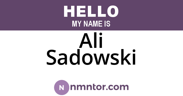 Ali Sadowski