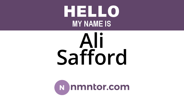Ali Safford
