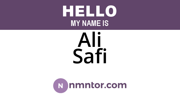 Ali Safi