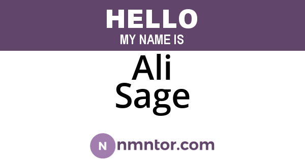 Ali Sage