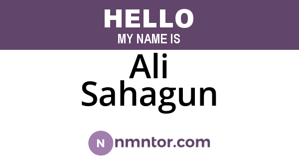 Ali Sahagun