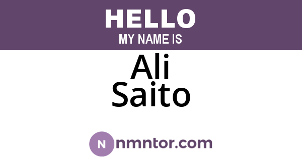 Ali Saito