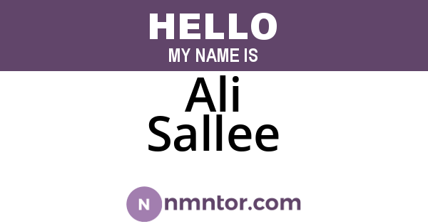 Ali Sallee