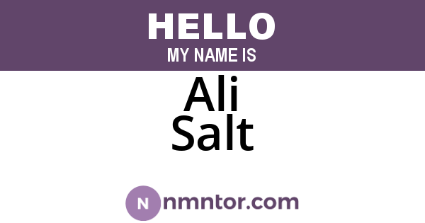 Ali Salt