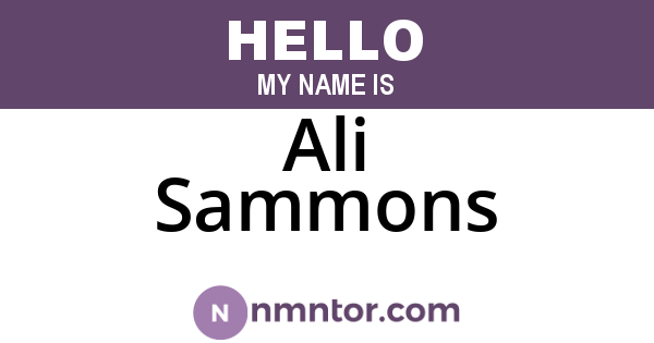 Ali Sammons