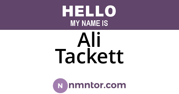 Ali Tackett