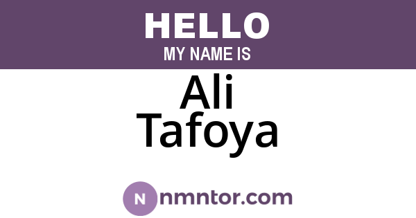 Ali Tafoya
