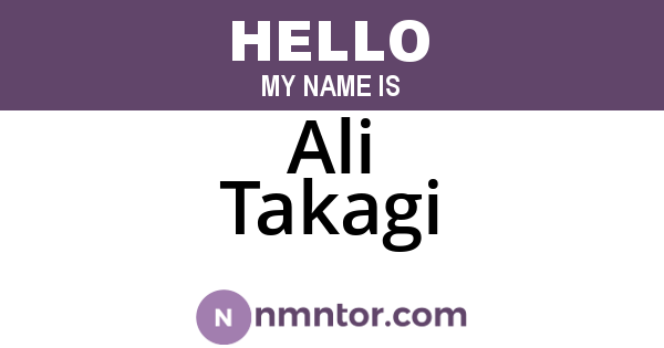 Ali Takagi