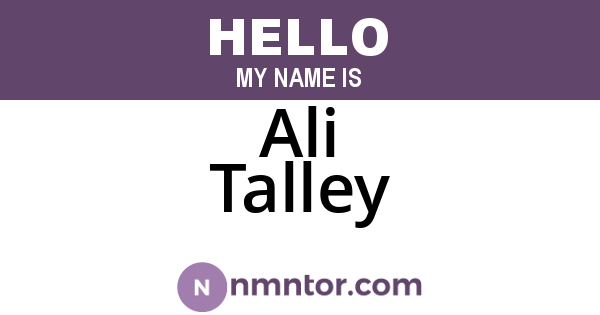 Ali Talley