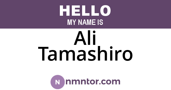 Ali Tamashiro