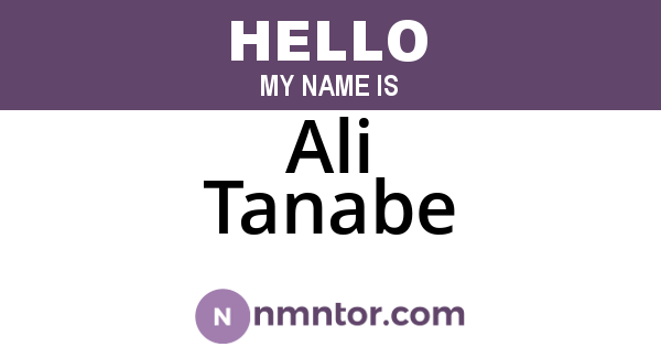 Ali Tanabe